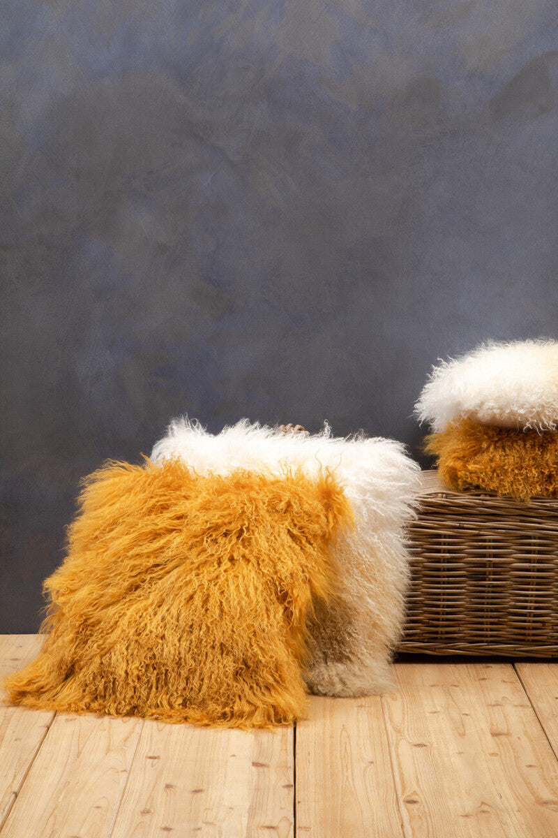Bosie Real Fur Natural Ombre Square Cushion | Mongolian