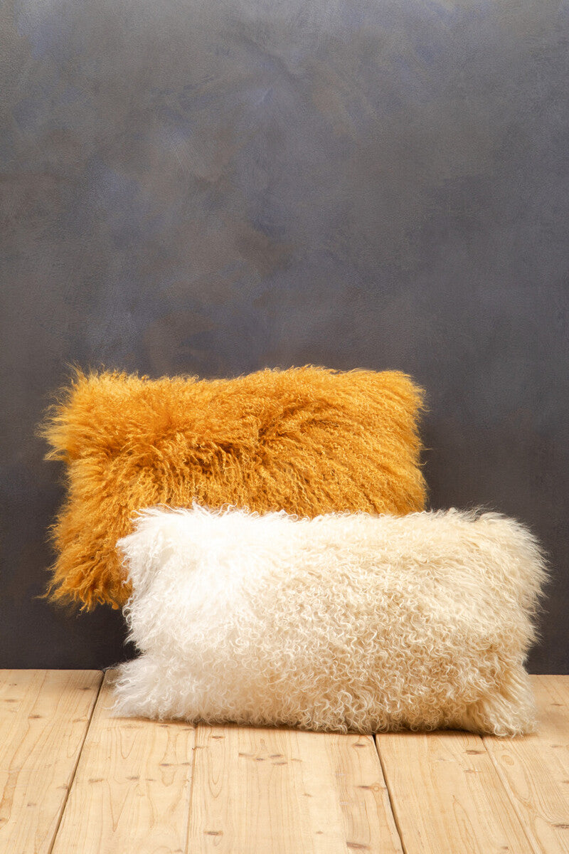 Bosie Real Fur Natural Ombre Rectangular Cushion | Mongolian