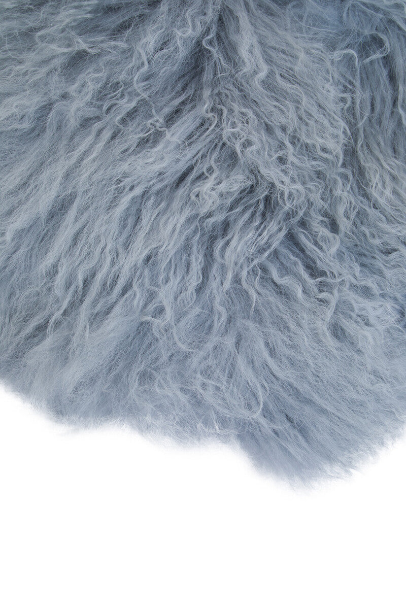 Bosie Real Fur Grey Round Cushion | Mongolian