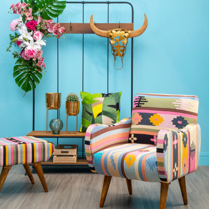 Bosie Botanical Hair on Leather Cushion | Safira