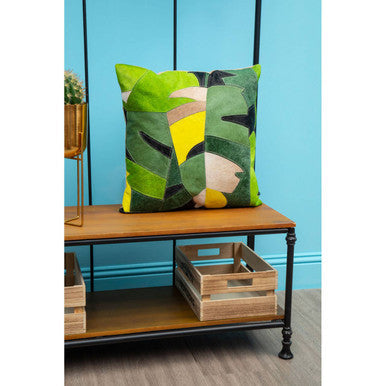 Bosie Botanical Hair on Leather Cushion | Safira