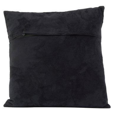 Bosie Black and Grey Hair on Leather Cushion | Safira