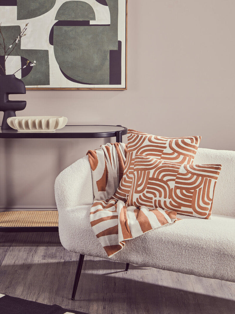 Natural and Terracotta Square Cushion | Bosie Ozella