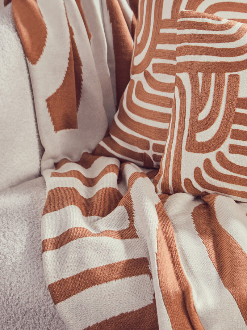 Natural and Terracotta Square Cushion | Bosie Ozella