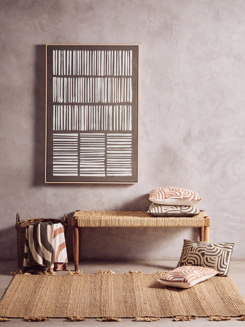 Natural and Terracotta Square Cushion | Bosie Ozella