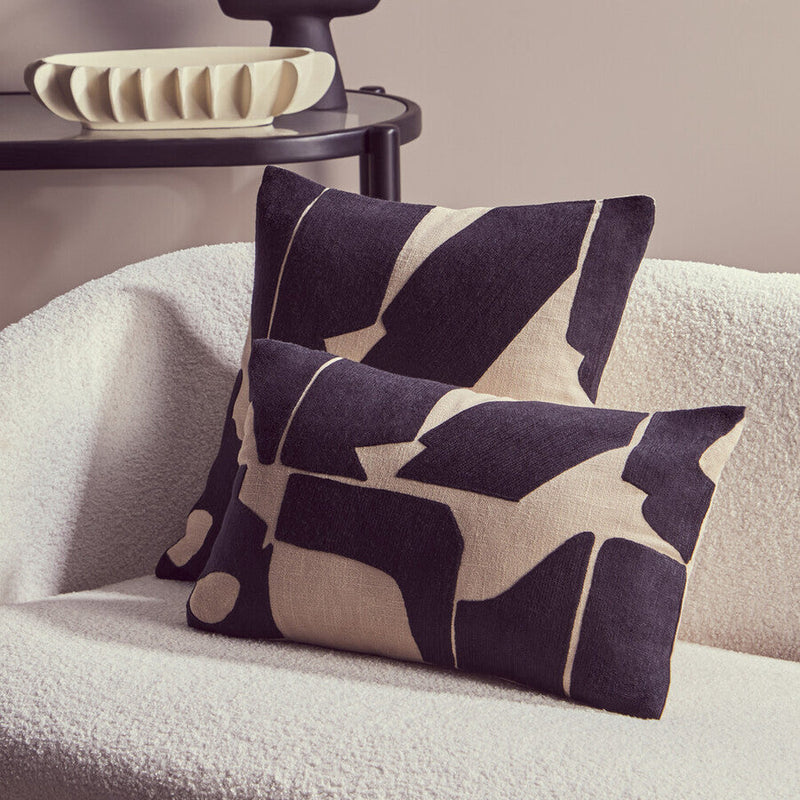 Black and Natural Square Cushion | Bosie Ozella