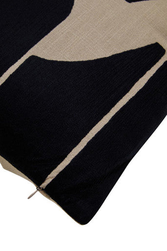 Black and Natural Square Cushion | Bosie Ozella