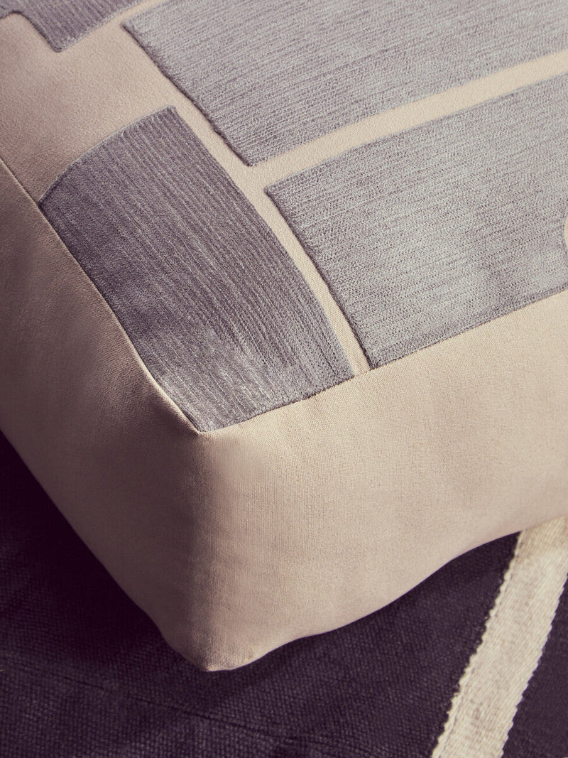 Natural and Grey Square Floor Cushion | Bosie Ozella