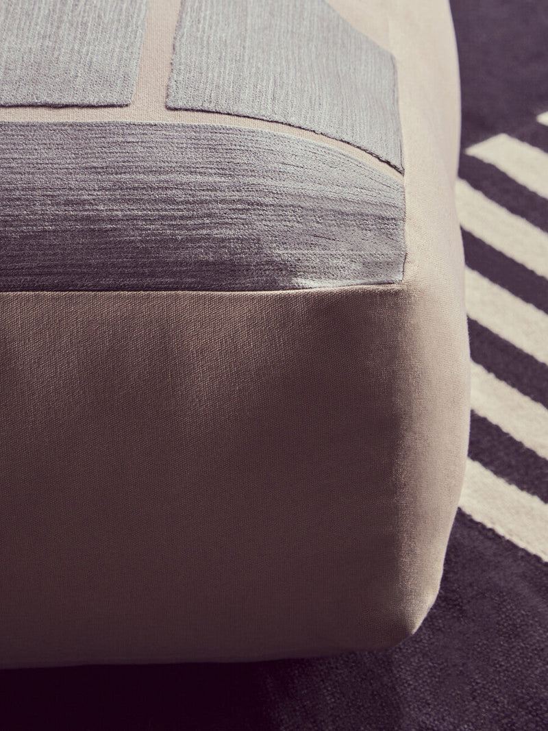 Natural and Grey Square Floor Cushion | Bosie Ozella