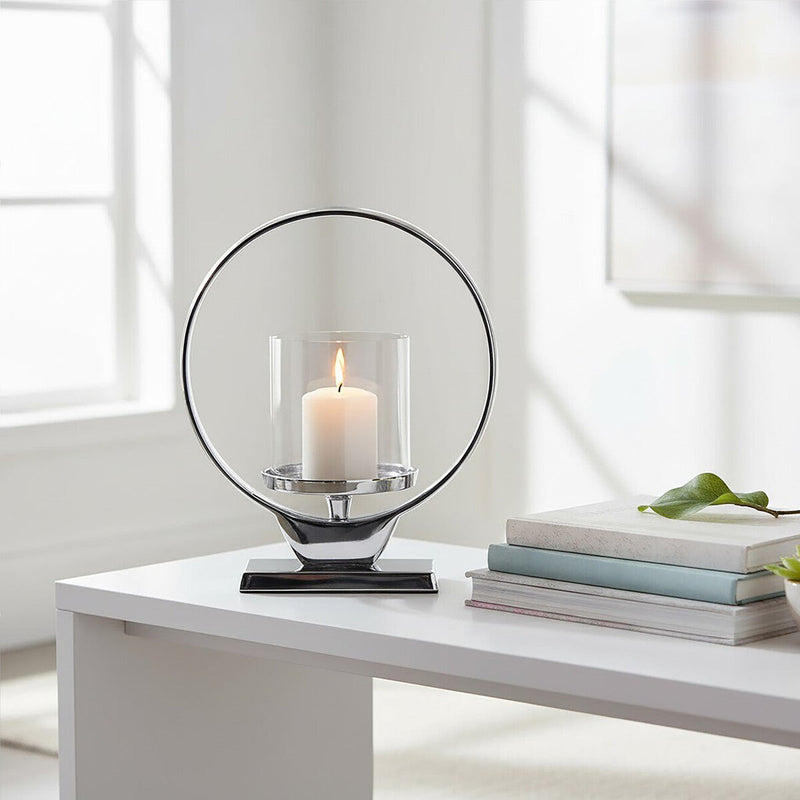 Small Silver Finish Candle Holder | Cirqua