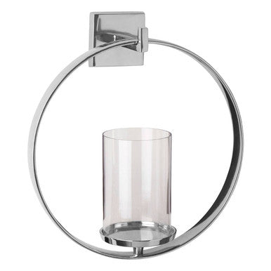 Silver Finish Wall Sconce Candle Holder | Cirqua
