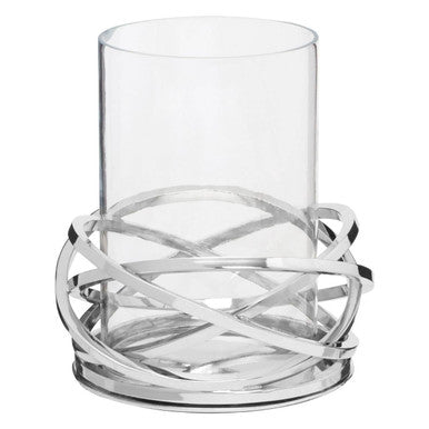 Small Silver Finish Candle Holder | Luna Twist