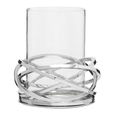 Small Silver Finish Candle Holder | Luna Twist