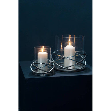 Small Silver Finish Candle Holder | Luna Twist