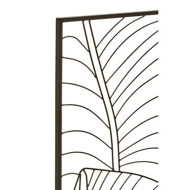 Large Black Leaf Design Wall Art | Trento