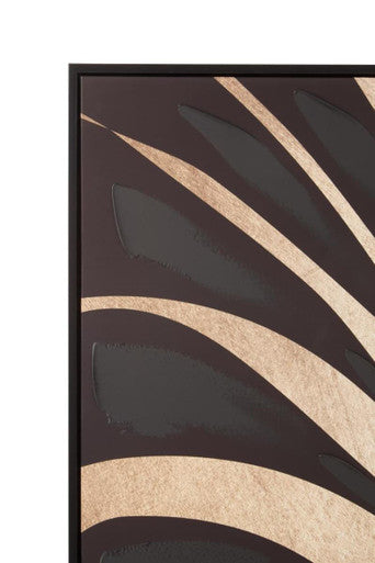 Canvas Black Leaf Design Wall Art | Astratto