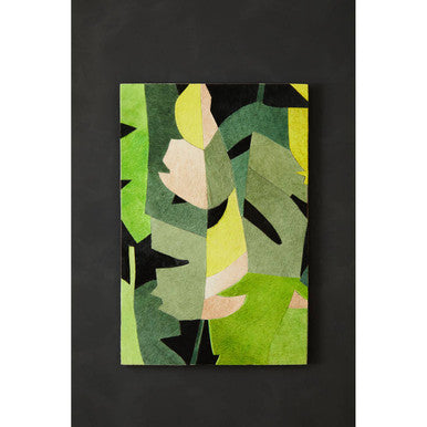 Botanical Hair on Leather Patchwork Wall Art | Safira