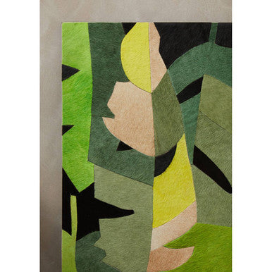Botanical Hair on Leather Patchwork Wall Art | Safira