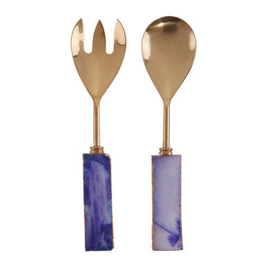 Blue Warm Metallic Serving Set | Bowerbird Agata