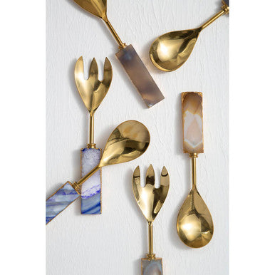 Blue Warm Metallic Serving Set | Bowerbird Agata