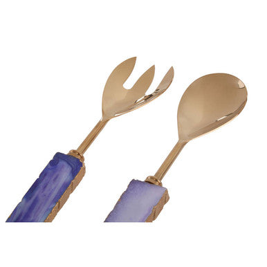 Blue Warm Metallic Serving Set | Bowerbird Agata