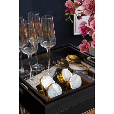 Grey and Gold Napkin Rings | Bowerbird Agata
