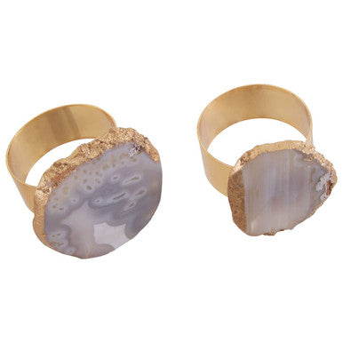 Grey and Gold Napkin Rings | Bowerbird Agata