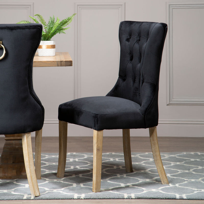Black Buttoned Dining Chair | Kensington Townhouse
