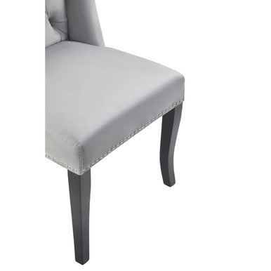 Grey Velvet Dining Chair | Kensington Townhouse