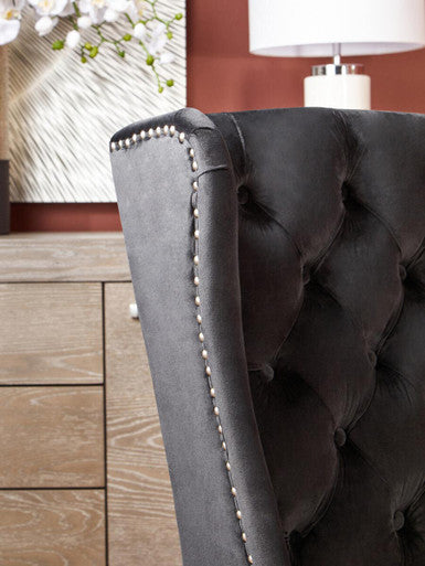 Black Velvet Dining Chair with Dark Legs | Kensington Townhouse