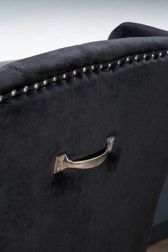 Black Velvet Dining Chair with Dark Legs | Kensington Townhouse