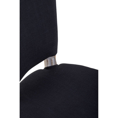 Black Linen Dining Chair with Antique Wood Legs | Kensington Townhouse
