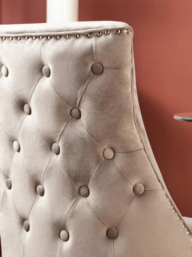 Natural Linen Dining Chair with Dark Legs | Kensington Townhouse
