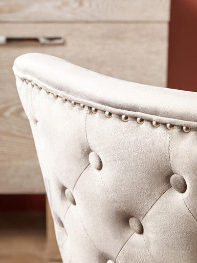 Natural Linen Dining Chair with Dark Legs | Kensington Townhouse