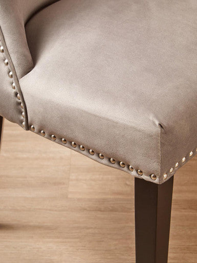 Natural Linen Dining Chair with Dark Legs | Kensington Townhouse