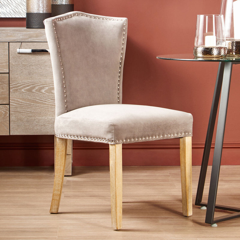 Grey Velvet Dining Chair with Antique Legs | Kensington Townhouse