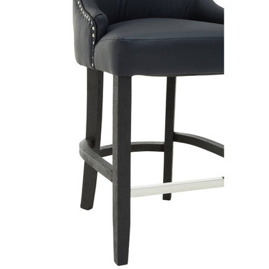 Charcoal Leather Effect Bar Chair | Kensington Townhouse