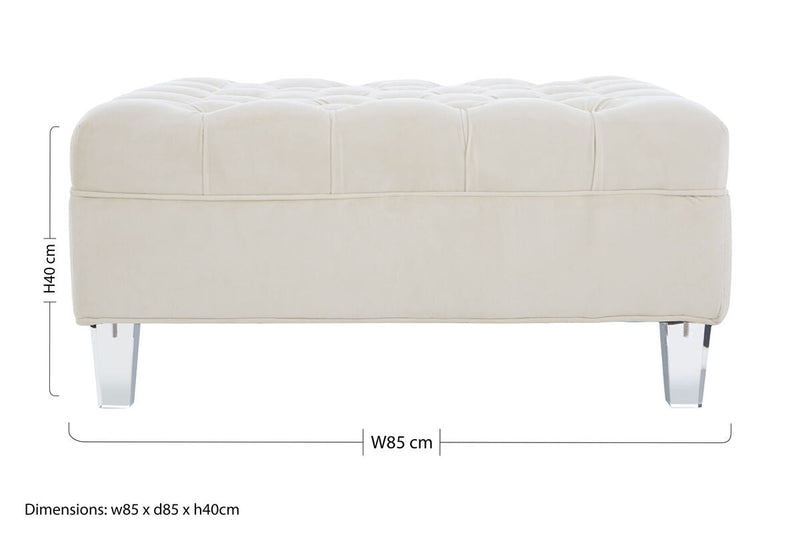 Sand Fabric Footstool | Samara