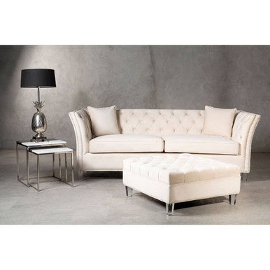 Sand Fabric Footstool | Samara