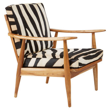Zebra Design Hair on Leather Armchair | Kendari