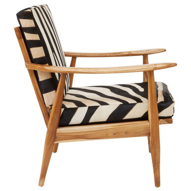Zebra Design Hair on Leather Armchair | Kendari