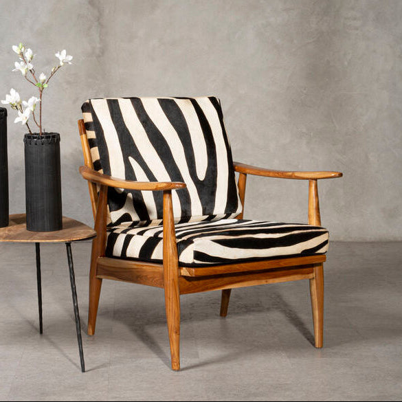 Zebra Design Hair on Leather Armchair | Kendari