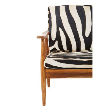 Zebra Design Hair on Leather Armchair | Kendari