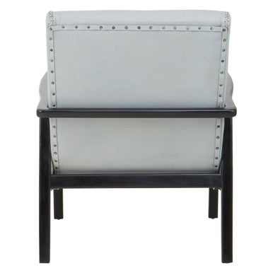 Grey Leather Chair with Black Teak Frame | Kendari