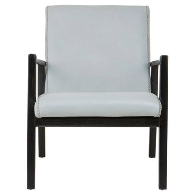 Grey Leather Chair with Black Teak Frame | Kendari