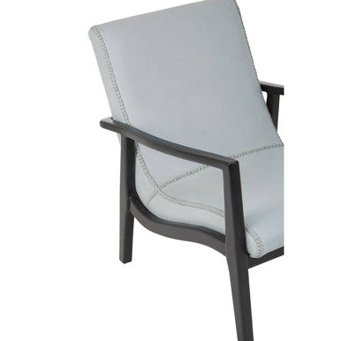 Grey Leather Chair with Black Teak Frame | Kendari