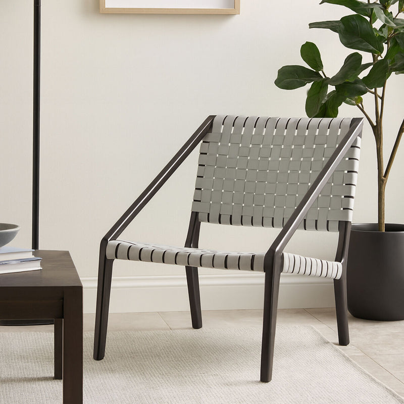 Grey Leather Woven Chair | Kendari