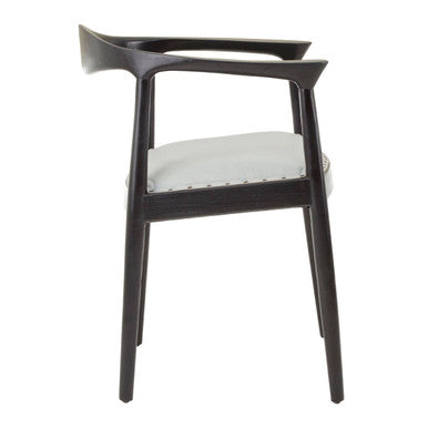 Open Back Grey Leather Chair | Kendari