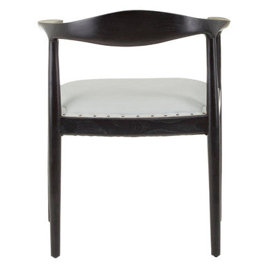 Open Back Grey Leather Chair | Kendari