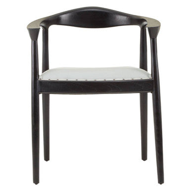 Open Back Grey Leather Chair | Kendari